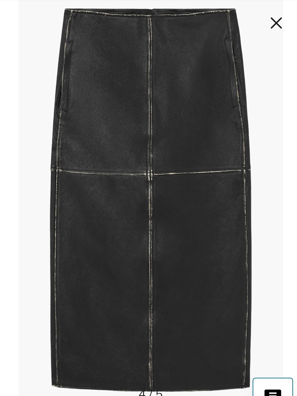 COS Black Faux Leather Pencil Skirt with Contrast Stitching